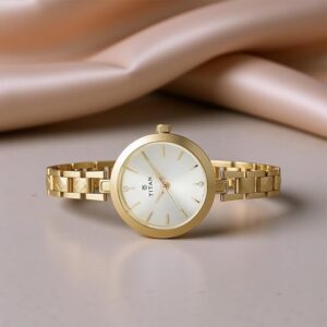 Titan Karishma Analog Champagne Dial Women's Watch -NM2598YM01 / NL2598YM01