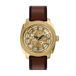 Fossil Machine Brown Automatic Leather Watch ME3278
