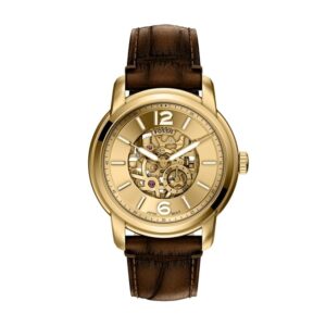 Fossil Heritage Brown Automatic Leather Watch ME3279